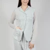 Sheer Sleeve Jacket in Grey Grey Print