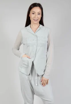 Sheer Sleeve Jacket in Grey Grey Print