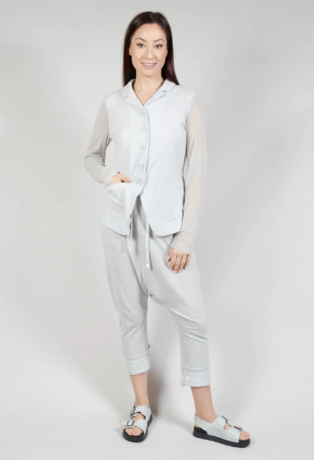 Sheer Sleeve Jacket in Grey