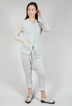 Sheer Sleeve Jacket in Grey Grey Print