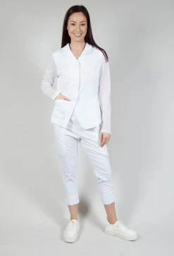Sheer Sleeve Jacket in White Print