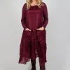 Sheer Sleeveless Dress in Merlot Cloud
