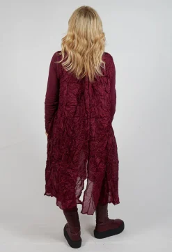 Sheer Sleeveless Dress in Merlot Cloud