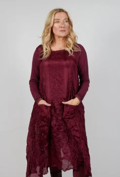 Sheer Sleeveless Dress in Merlot Cloud