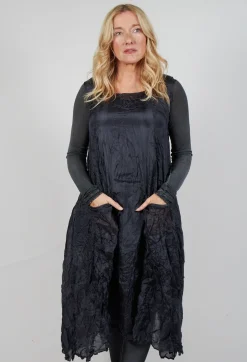 Sheer Sleeveless Dress in Slate Cloud