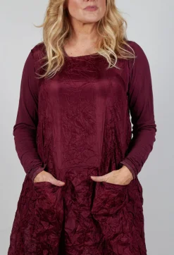 Sheer Sleeveless Dress in Merlot Cloud
