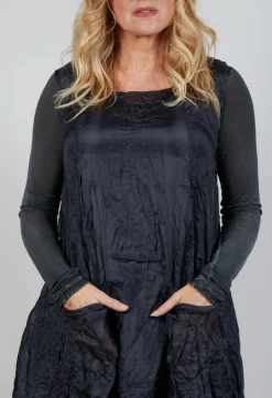 Sheer Sleeveless Dress in Slate Cloud
