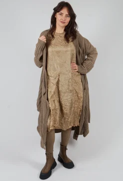 Sheer Sleeveless Dress in Camel Cloud