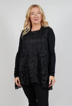 Sheer Sleeveless Top in Black