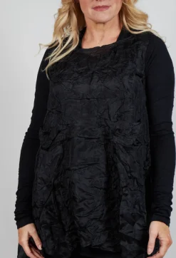 Sheer Sleeveless Top in Black