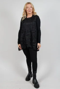 Sheer Sleeveless Top in Black