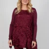 Sheer Sleeveless Top in Merlot Cloud