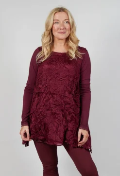 Sheer Sleeveless Top in Merlot Cloud