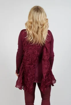Sheer Sleeveless Top in Merlot Cloud