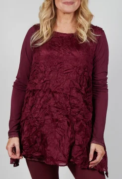 Sheer Sleeveless Top in Merlot Cloud