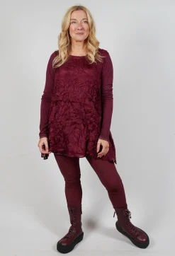 Sheer Sleeveless Top in Merlot Cloud