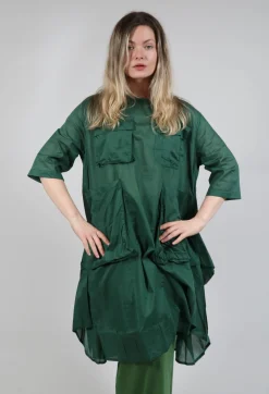 Sheer Smock Dress in Green