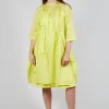 Sheer Smock Dress in Lime