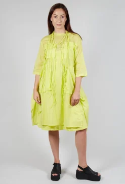 Sheer Smock Dress in Lime