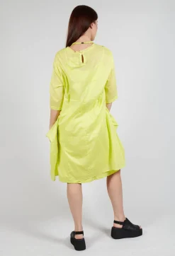 Sheer Smock Dress in Lime