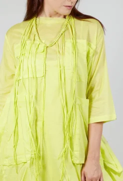 Sheer Smock Dress in Lime