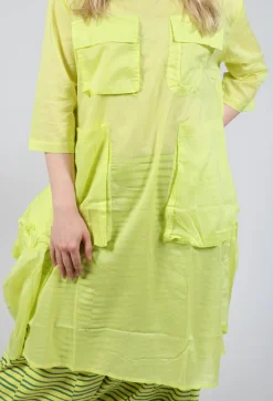 Sheer Smock Dress in Lime