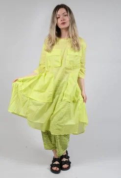 Sheer Smock Dress in Lime