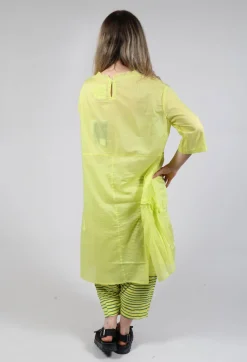 Sheer Smock Dress in Lime