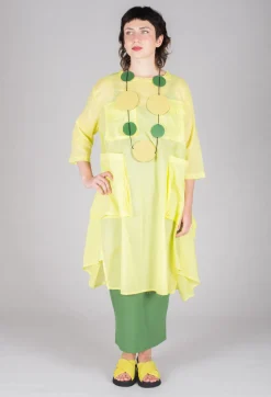Sheer Smock Dress in Lime