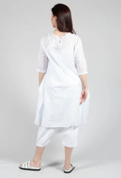 Sheer Smock Dress in White