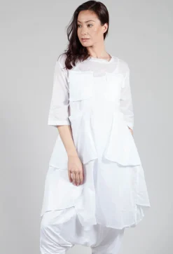 Sheer Smock Dress in White
