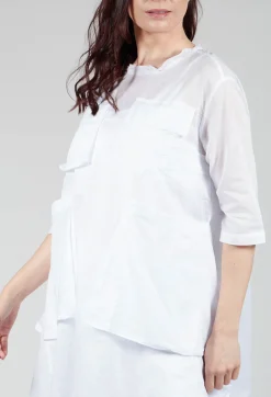 Sheer Smock Dress in White