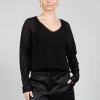 Sheer Textured Jumper in Black