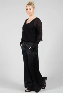 Sheer Textured Jumper in Black