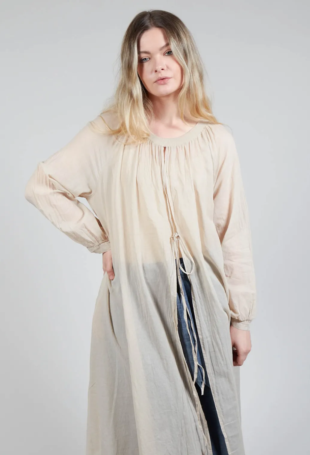Sheer Tunic in Oatmeal