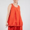 Sheer Vest Top with Adjustable Pull Toggles in Mandarine