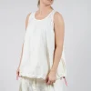 Sheer Vest Top with Adjustable Pull Toggles in Greige