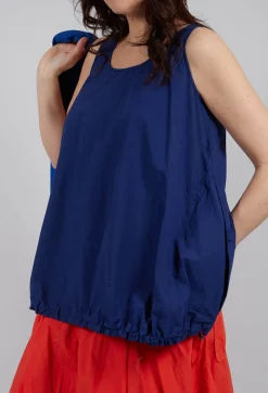 Sheer Vest Top with Adjustable Pull Toggles in Ocean