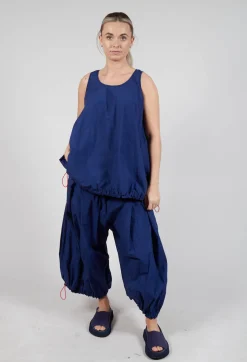 Sheer Vest Top with Adjustable Pull Toggles in Ocean