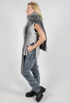 Sherling Merino Toscana Scarf in Silver