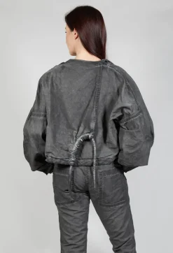 Shirred Jacket in Coal Cloud
