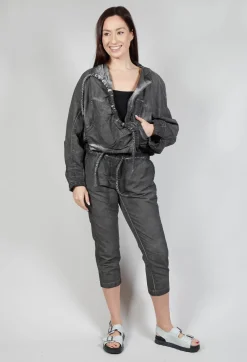Shirred Jacket in Coal Cloud