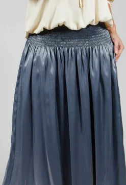 Shirred Waistband Skirt in Blue