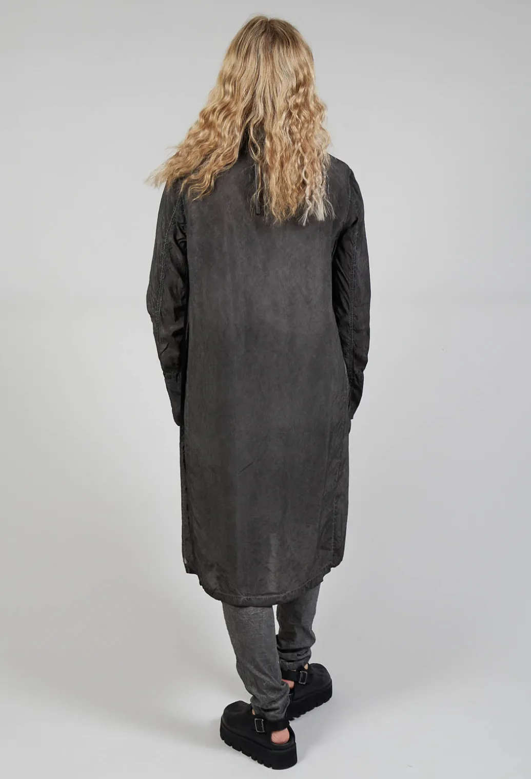 Shirt Dress in Coal Cloud