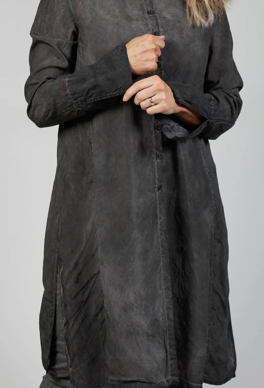 Shirt Dress in Coal Cloud