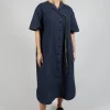 Shirt Dress in Navy Stripe