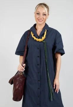 Shirt Dress in Navy Stripe