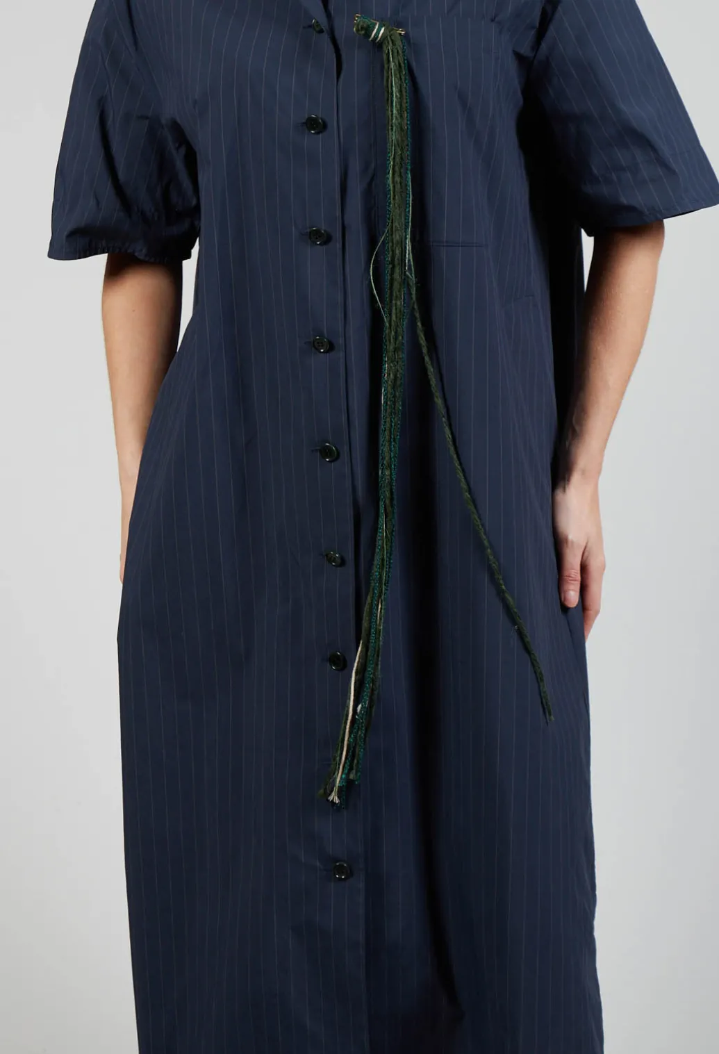Shirt Dress in Navy Stripe