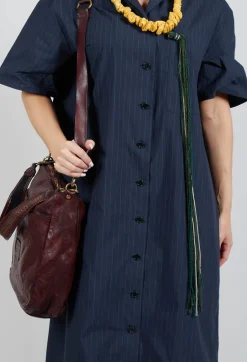 Shirt Dress in Navy Stripe