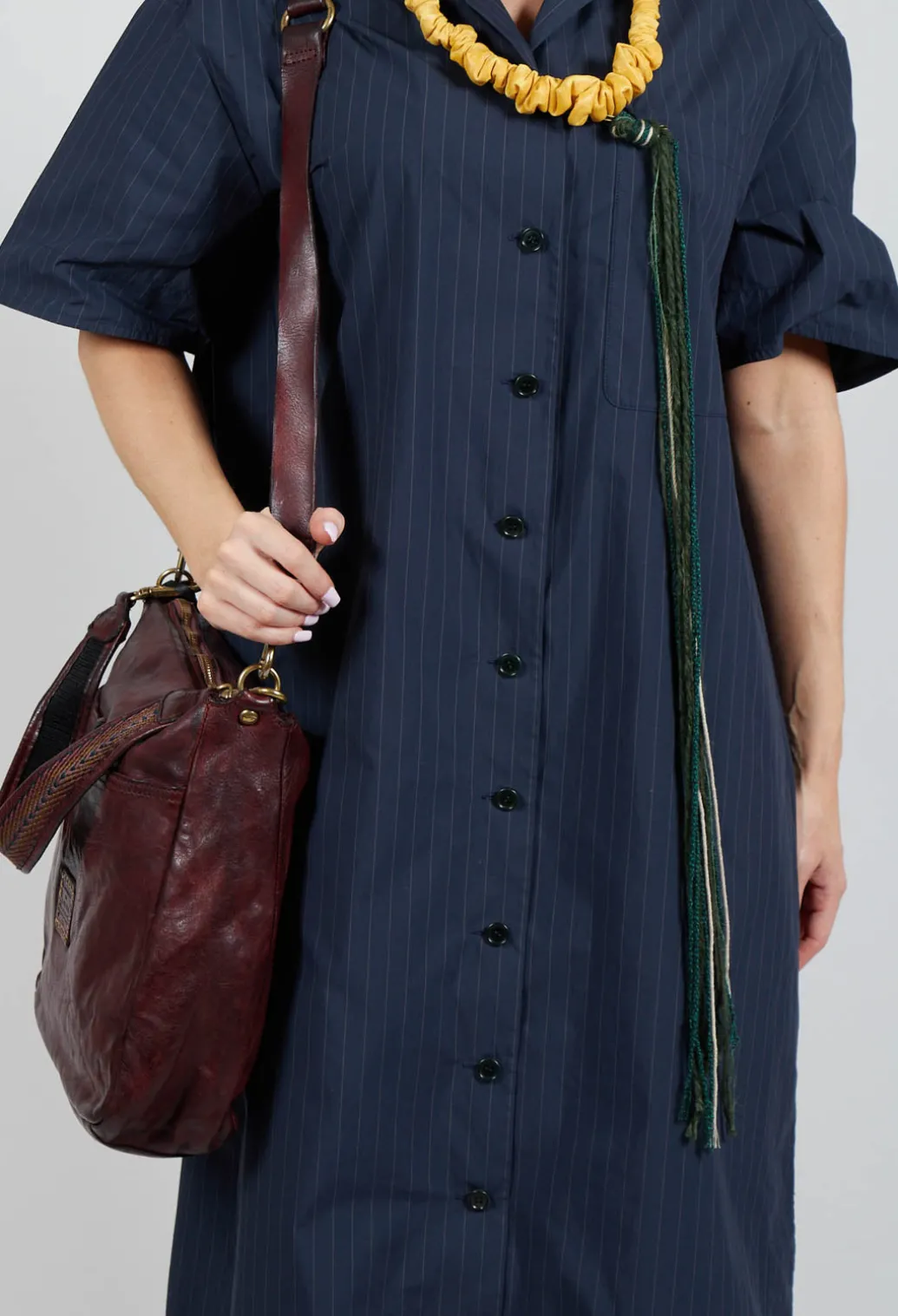 Shirt Dress in Navy Stripe